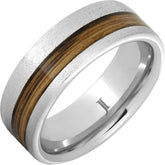 Barrel Aged Serinium® Ring with Rye Whiskey Inlay and Stone Finish